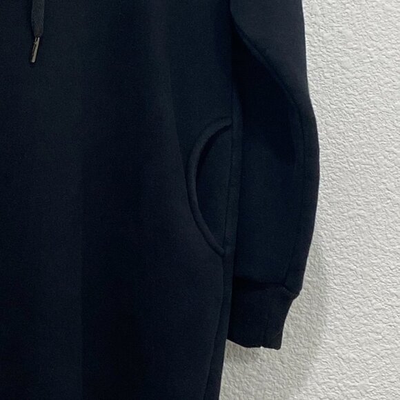NUTEXROL Black Oversized Hoodie Dress with Long Sleeves and Side Pockets - Small - Picture 6 of 8